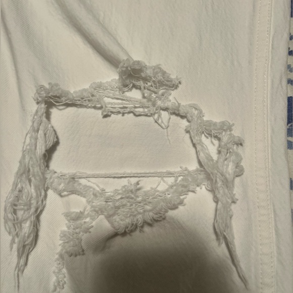 A&F curve love ultra high rise ankle straight jeans ripped white size 31 - Picture 5 of 10